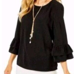 LILLY PULITZER Onyx Christie Bell Sleeve Top Sz. M